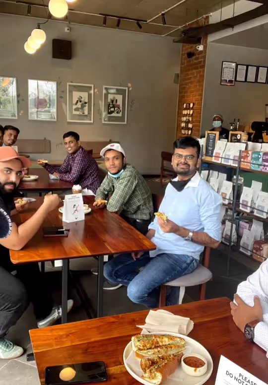 Alchemy Tech team members at a cafe outing
